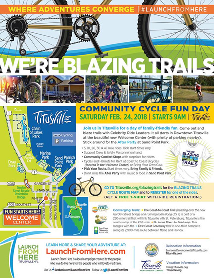We're Blazing Trails. Exciting fun day for bicyclers in Titusville
